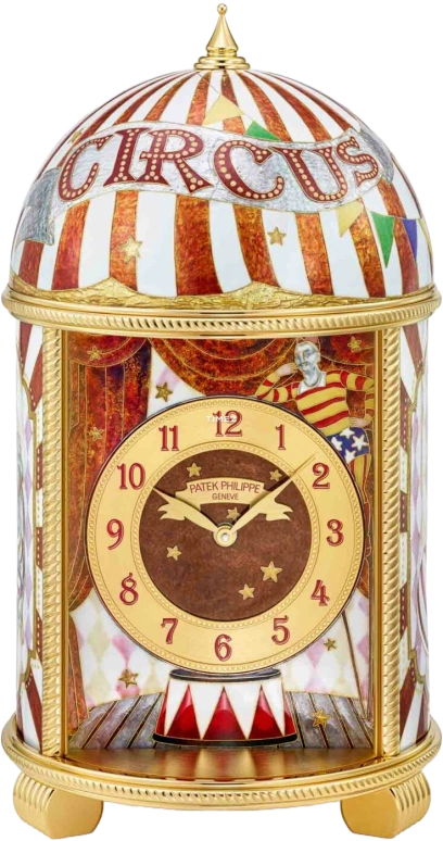 Patek Philippe,Dome Clocks ,Brown,Electromechanical,In-house Caliber,Colorful,Red,White,Enamel,20114M