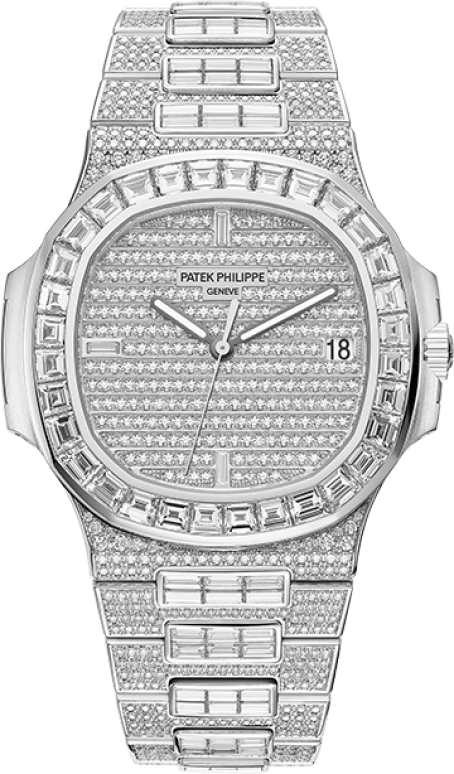 Patek Philippe,Nautilus 40mm,40mm,White Gold,Silver,Automatic,Day,45hours,Papa Bear Petty,Justin Bieber,Travis Scott,Wilber Pan,Will Pan,J Balvin,JB,5719,5719/10G-010