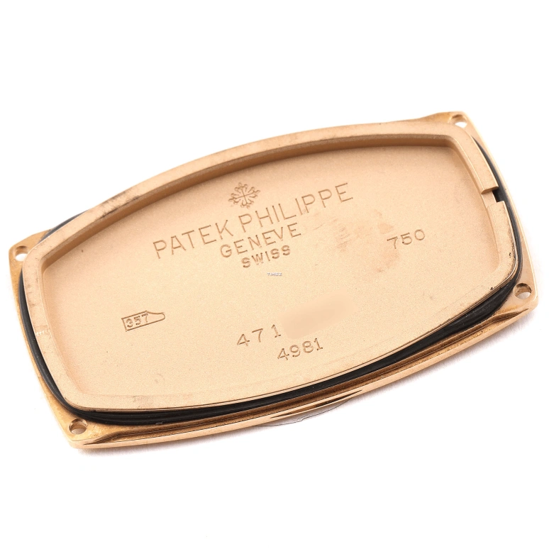 Patek Philippe,Gondolo 37.20x22.40mm,37.20x22.40mm,Rose Gold,White,Silver,Silver White,Quartz,In-house Caliber,Sapphire,Crystal Glass,4981R,4981R-001