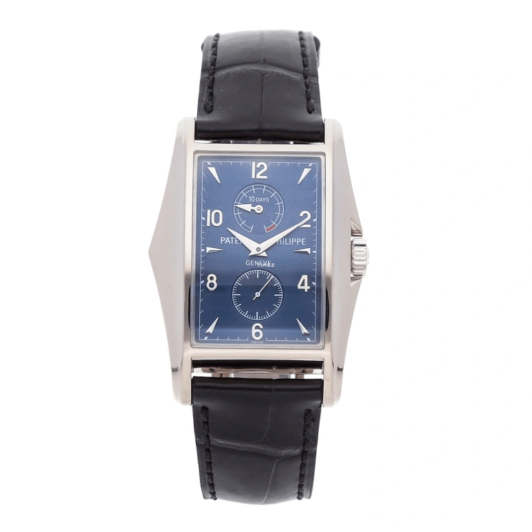 Patek Philippe,Complications 29.60x51.70mm,29.60x51.70mm,White Gold,Blue,Handwound,Power Reserve Indicator,In-house Caliber,5100G,5100G-001