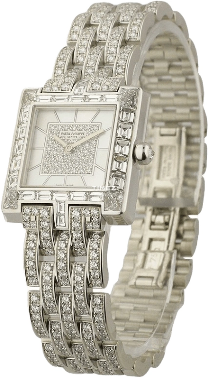 Patek Philippe,Gondolo 23mm,23mm,White Gold,White,Quartz,Sapphire,Square,4875,4875/1G-001