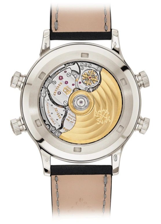Patek Philippe,Complications 42.20mm,42.20mm,Platinum,Black,Automatic,Day,Dule Time,Alarm,Day / Night Indication,45hours,In-house Caliber,5520P,5520P-001
