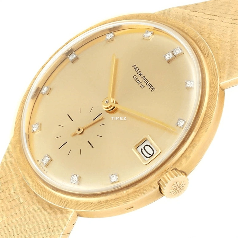 Patek Philippe,Calatrava 35mm,35mm,Yellow Gold,Gold,Automatic,Day,38hours,3445J Diamond