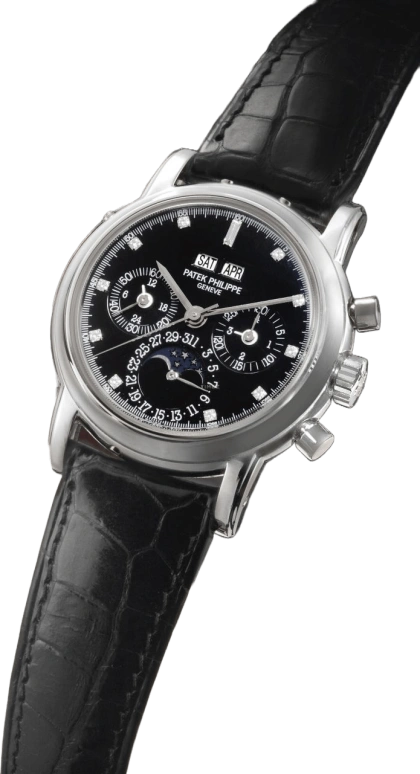 Patek Philippe,Grand Complications 36mm,36mm,White Gold,Black,Handwound,Chronograph,Moonphase,Perpetual Calendar,Leap Year,60hours,In-house Caliber,3970EP,3970EP-029