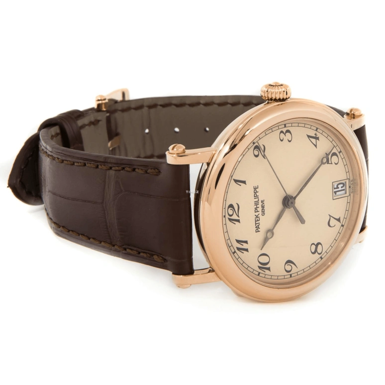 Patek Philippe,Calatrava 35.50mm,35.50mm,Rose Gold,Cream,Automatic,Day,In-house Caliber,5053R,5053R-001