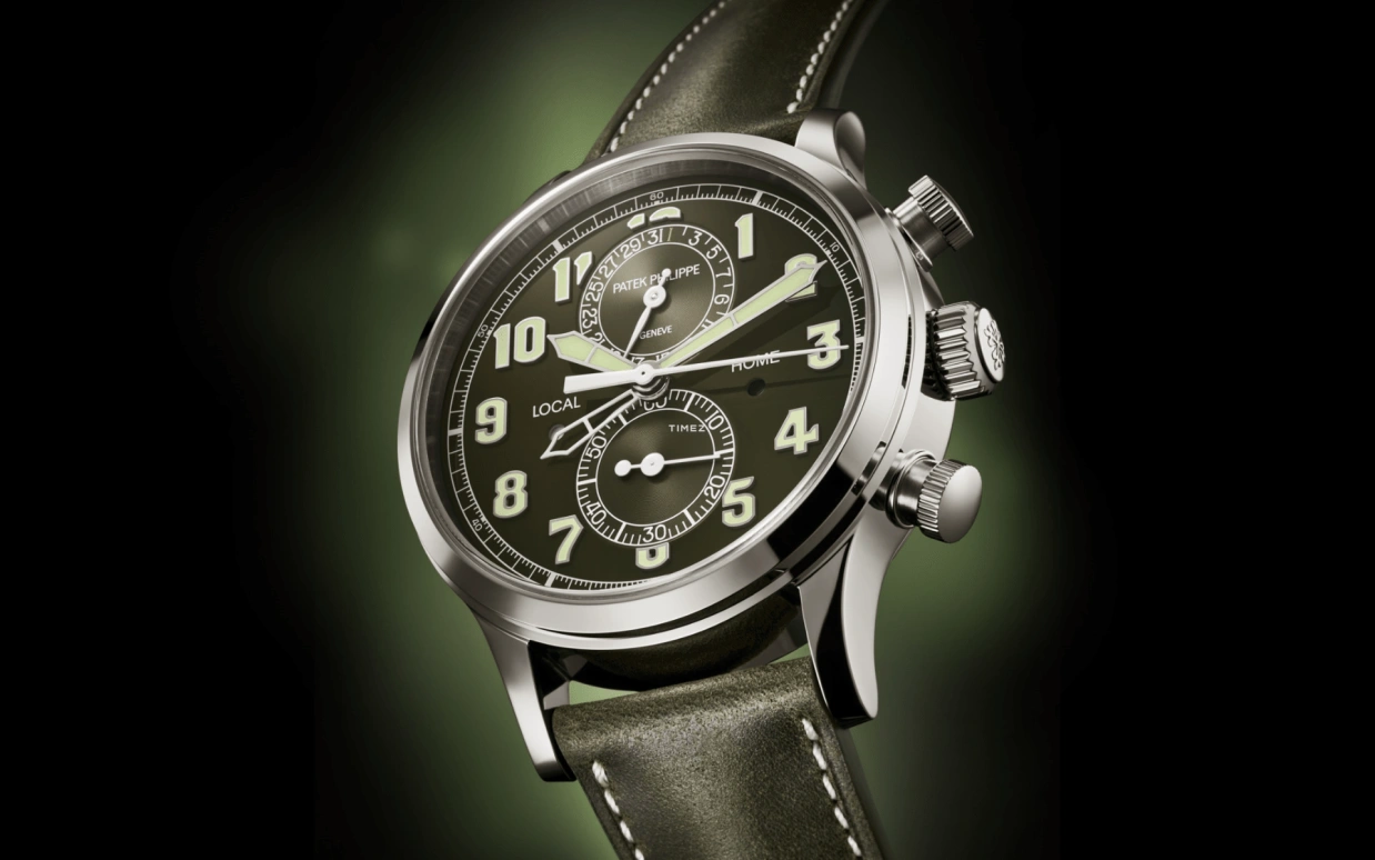 Patek Philippe,Complications 42mm,42mm,White Gold,Khaki Green,Automatic,Chronograph,Day,Dule Time,Flyback,55hours,In-house Caliber,5924G,5924G-010