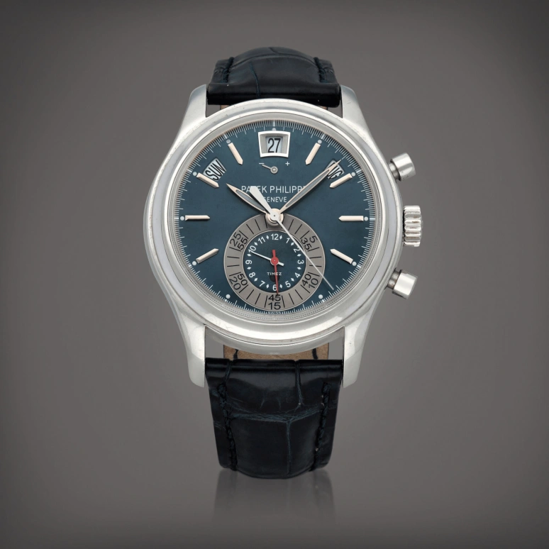 Patek Philippe,Complications 40.50mm,40.50mm,Platinum,Blue,Automatic,Chronograph,Annual Calendar,Month,Date,45～55hours,In-house Caliber,5960P,5960P-015