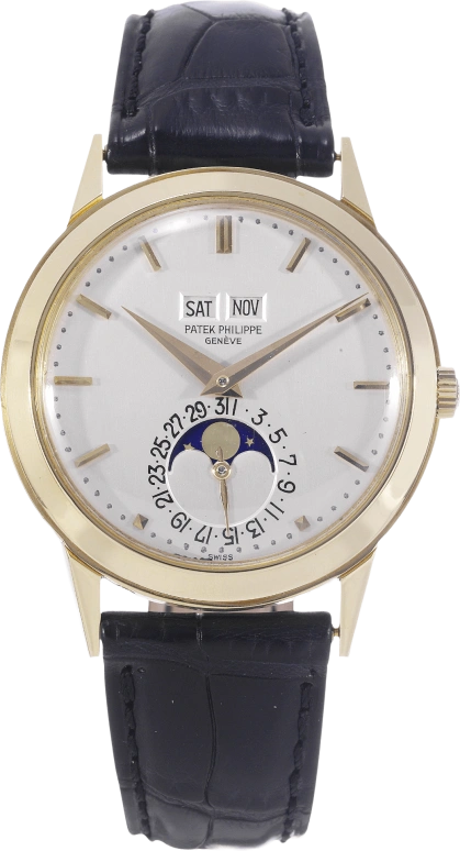 Patek Philippe,Grand Complications 37mm,37mm,Yellow Gold,Silver,White,Automatic,Moonphase,Perpetual Calendar,Month,Date,38hours,In-house Caliber,3448J