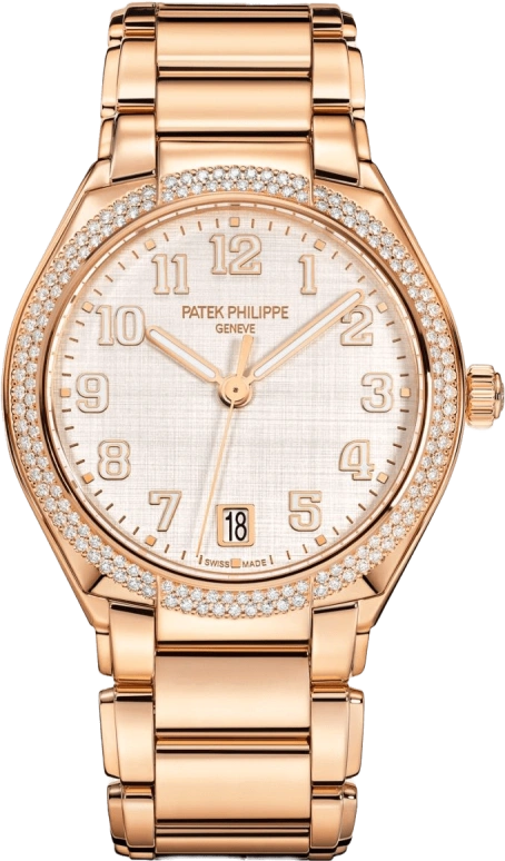 Patek Philippe,Twenty~4 36mm,36mm,Rose Gold,Silver,Automatic,Day,45hours,7300,7300/1200R-010