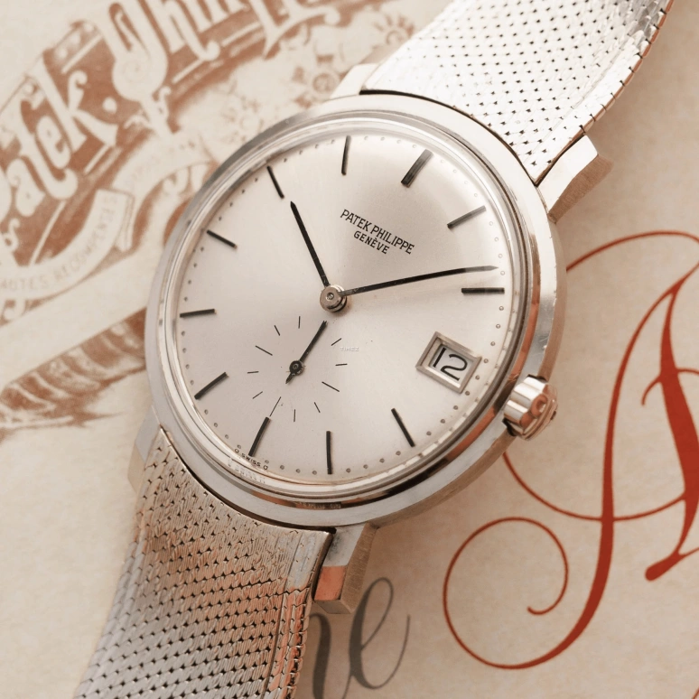 Patek Philippe,Calatrava 36mm,36mm,White Gold,Silver,Automatic,Day,38hours,3445G