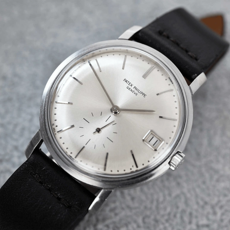 Patek Philippe,Calatrava 35mm,35mm,Platinum,Silver,Automatic,Day,38hours,3445P