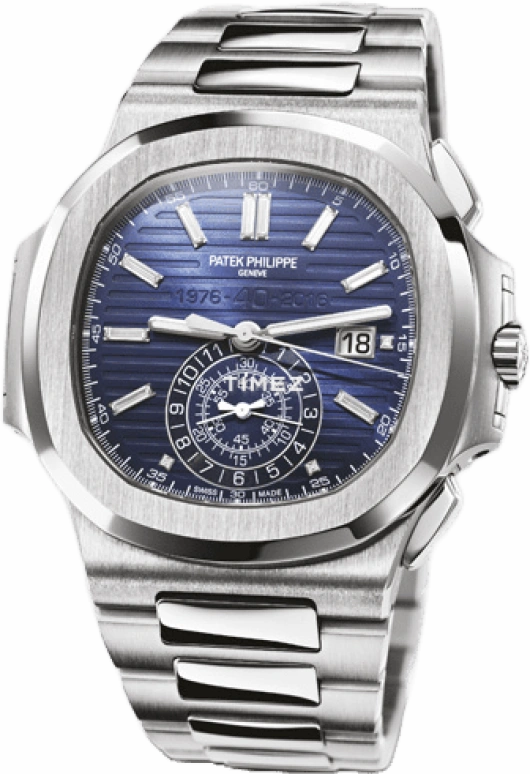Patek Philippe,Nautilus 44mm,44mm,White Gold,Blue,Automatic,Chronograph,Day,Flyback,5976,5976/1G-001
