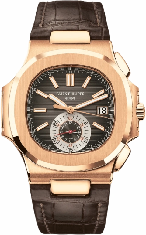Patek Philippe,Nautilus 40.50mm,40.50mm,Rose Gold,Brown,Automatic,Chronograph,Day,Gerard Piqué Bernabéu,Sergio Ramos,5980R,5980R-001
