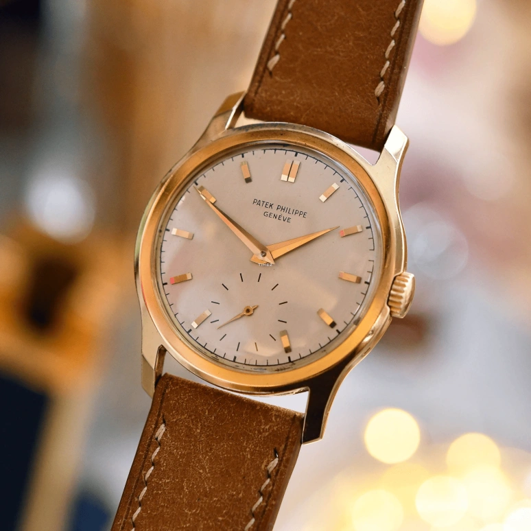 Patek Philippe,Calatrava 35mm,35mm,Yellow Gold,Silver,Handwound,48hours,In-house Caliber,2448J
