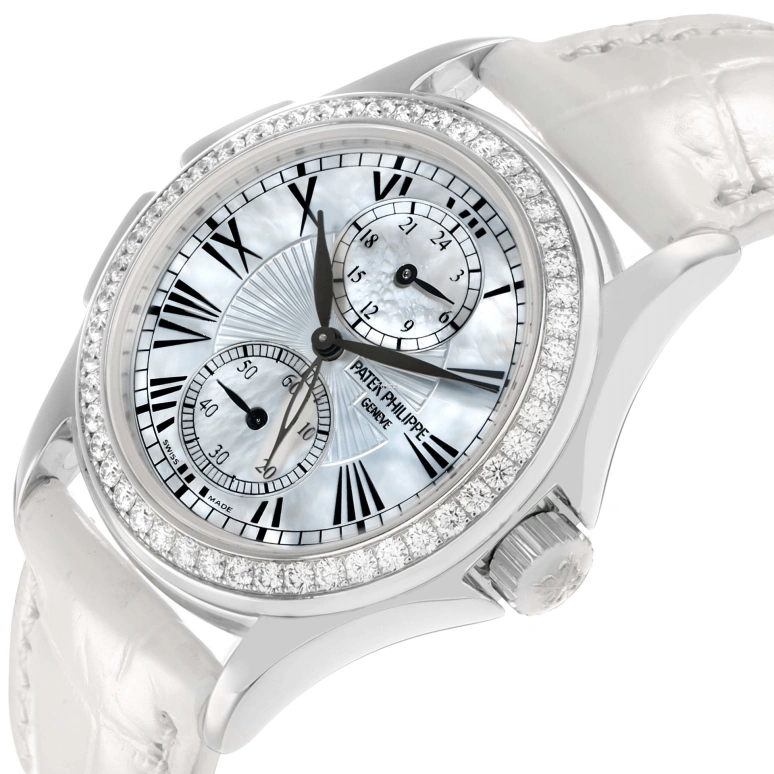 Patek Philippe,Calatrava 35mm,35mm,White Gold,White,Handwound,Dule Time,44hours,4934G,4934G-001