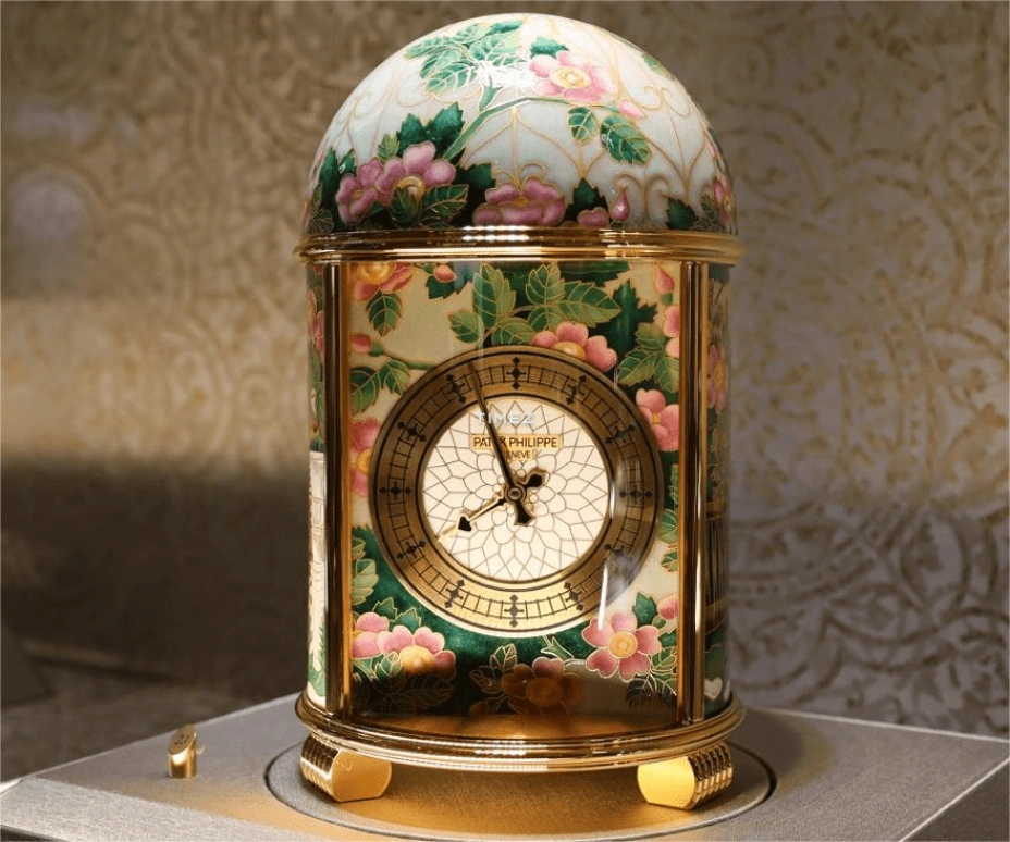 Patek Philippe,Dome Clocks ,White,Electromechanical,In-house Caliber,Green,Colorful,Enamel,20151M,20151M-001