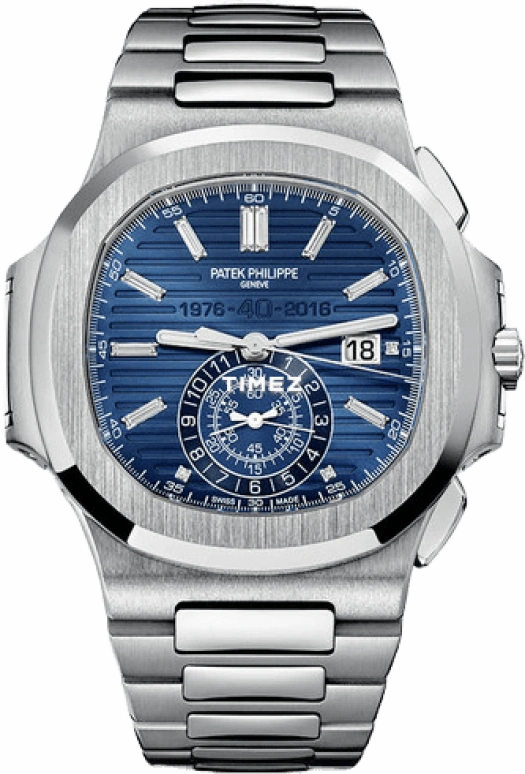 Patek Philippe,Nautilus 44mm,44mm,White Gold,Blue,Automatic,Chronograph,Day,Flyback,5976,5976/1G-001