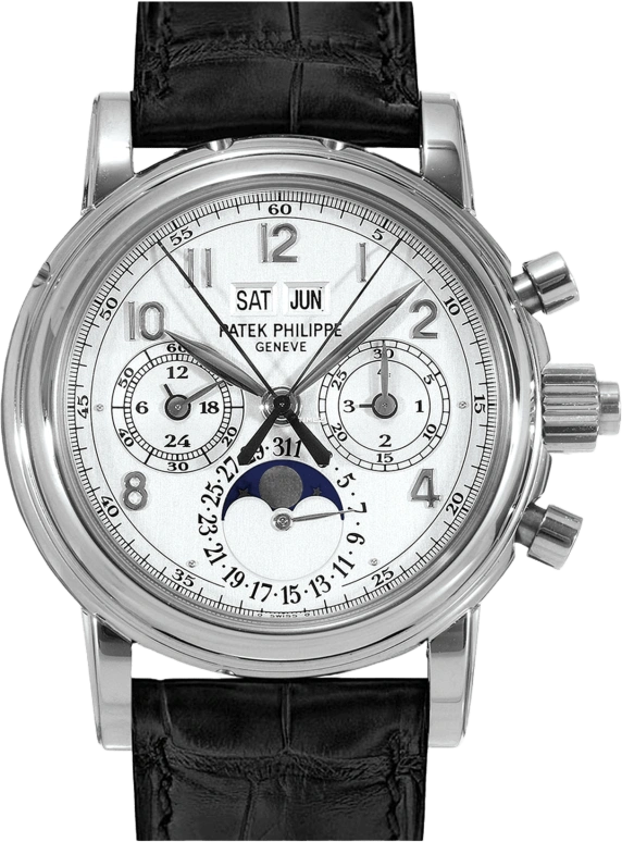 Patek Philippe,Grand Complications 36.70mm,36.70mm,White Gold,Silver,White,Handwound,Chronograph,Moonphase,Perpetual Calendar,Leap Year,60hours,In-house Caliber,5004G,5004G-013