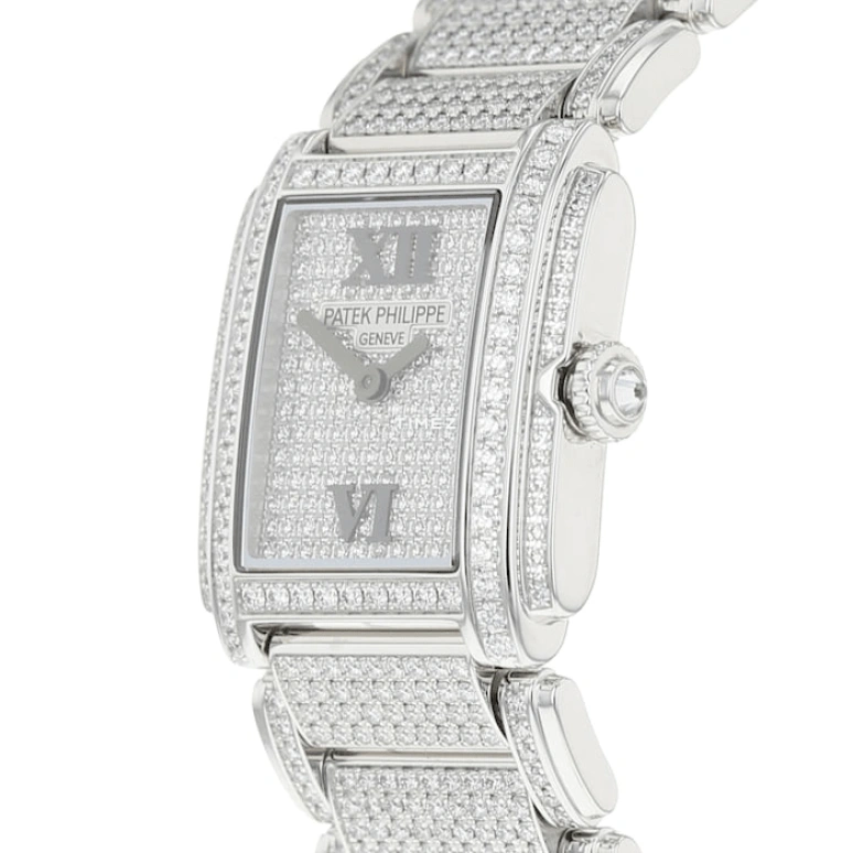 Patek Philippe,Twenty~4 22mm,22mm,White Gold,Silver,Handwound,38hours,In-house Caliber,4909,4909/50G-001