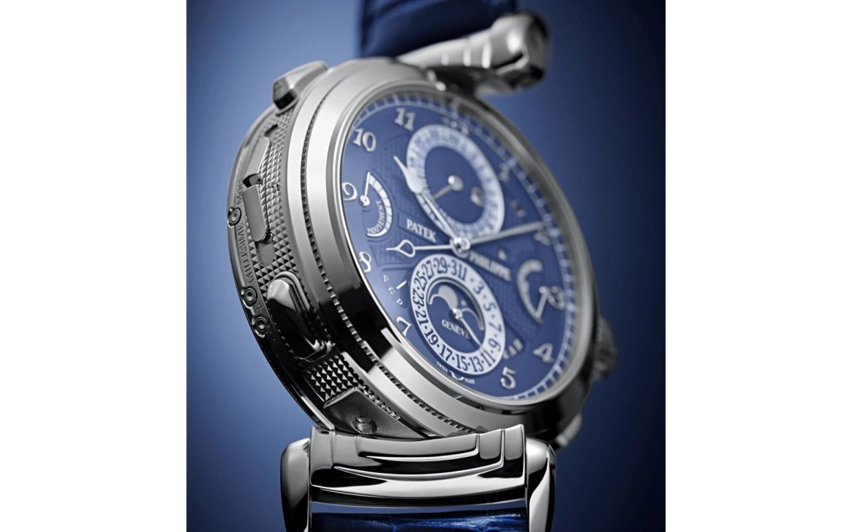 Patek Philippe,Grand Complications 47.40mm,47.40mm,White Gold,Blue,Handwound,Moonphase,Perpetual Calendar,Leap Year,Month,72hours,In-house Caliber,Mark Robert Michael Wahlberg,Mark Wahlberg,Marky Mark,6300G,6300G-010