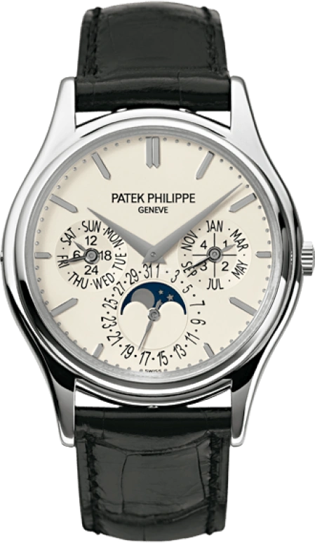 Patek Philippe,Grand Complications 37.20mm,37.20mm,White Gold,White,Automatic,Moonphase,Perpetual Calendar,Leap Year,Month,48hours,In-house Caliber,5140G,5140G-001