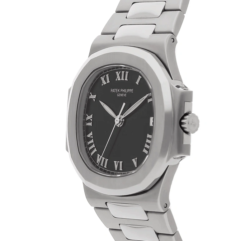 Patek Philippe,Nautilus 37mm,37mm,Stainless Steel,Black,Automatic,Day,In-house Caliber,3800,3800/1A-001