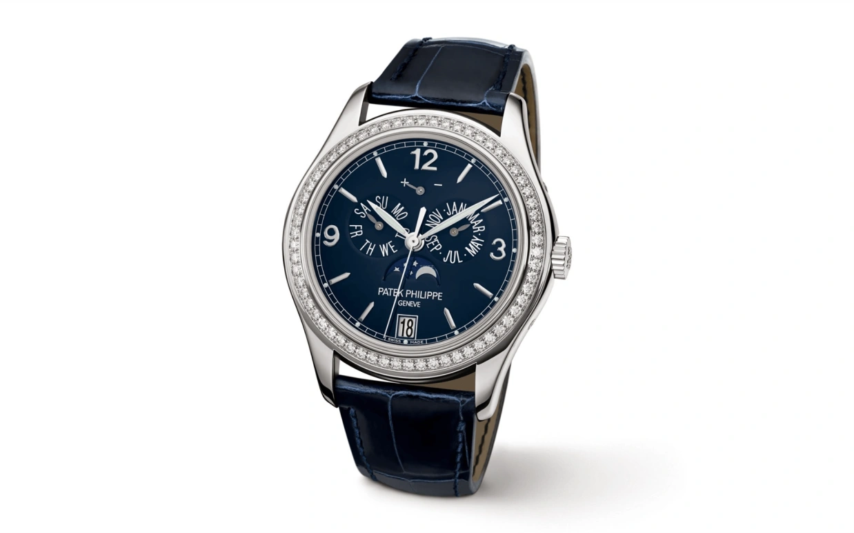 Patek Philippe,Complications 39mm,39mm,White Gold,Blue,Automatic,Moonphase,Annual Calendar,Month,Date,45hours,In-house Caliber,5147G,5147G-001