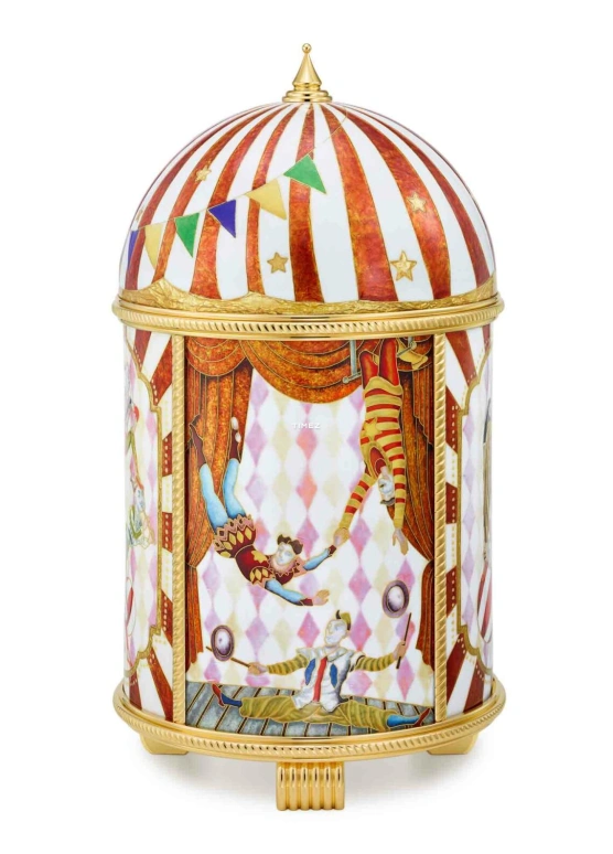 Patek Philippe,Dome Clocks ,Brown,Electromechanical,In-house Caliber,Colorful,Red,White,Enamel,20114M