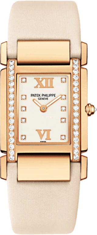 Patek Philippe,Twenty~4 25.10mm,25.10mm,Rose Gold,White,Quartz,In-house Caliber,Sapphire,4920R,4920R-010