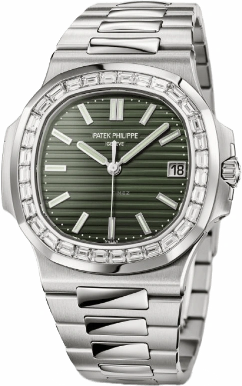 Patek Philippe,Nautilus 40mm,40mm,Stainless Steel,Green,Automatic,Day,45hours,Kyle Kuzma,Kris Kross,Tyga,kuz,5711,5711/1300A-001