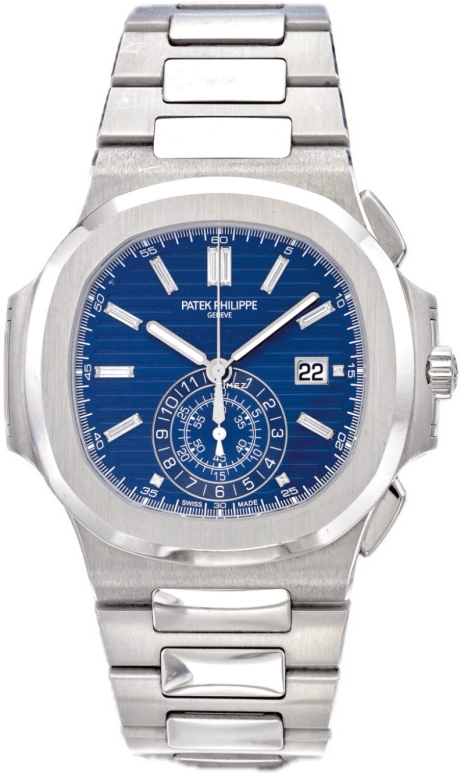 Patek Philippe,Nautilus 44mm,44mm,White Gold,Blue,Automatic,Chronograph,Day,Flyback,5976,5976/1G-001