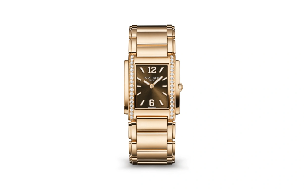 Patek Philippe,Twenty~4 25.10mm,25.10mm,Rose Gold,Brown,Quartz,In-house Caliber,Sapphire,4910,4910/1201R-001