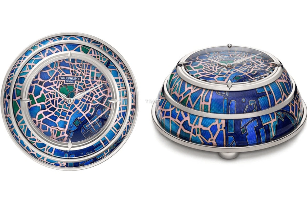 Patek Philippe,Dome Clocks ,Blue,Pink,Multi-Color,Electromechanical,In-house Caliber,Round,Blue,Colorful,25014M,25014M-001