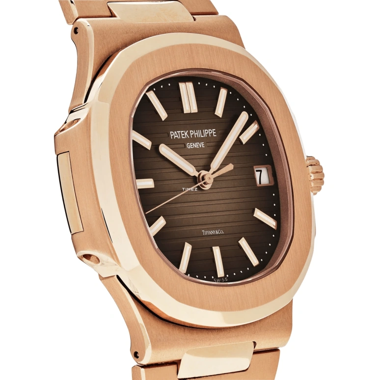 Patek Philippe,Nautilus 40.50mm,40.50mm,Rose Gold,Brown,Gradient,Automatic,Day,45hours,5711,5711/1R-001-TiffanyCo