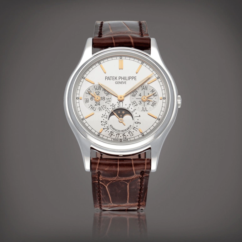 Patek Philippe,Complications 37.20mm,37.20mm,Platinum,Silver,Automatic,Moonphase,Perpetual Calendar,Annual Calendar,Month,48hours,In-house Caliber,5550P,5550P-001