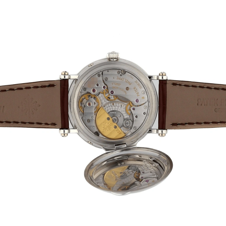 Patek Philippe,Complications 35.60mm,35.60mm,Platinum,White,Handwound,Moonphase,Day,Power Reserve Indicator,5054P,5054P-001