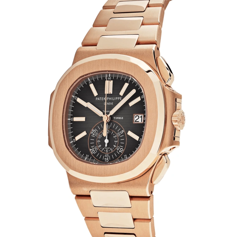 Patek Philippe,Nautilus 40.50mm,40.50mm,Rose Gold,Black,Automatic,Chronograph,Day,5980,5980/1R-001-TiffanyCo