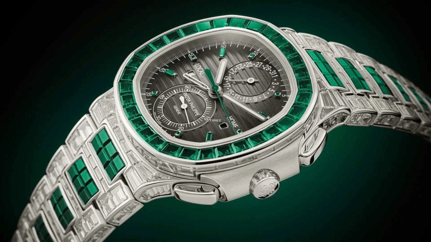 Patek Philippe,Nautilus 40.50mm,40.50mm,White Gold,Black,Gradient,Automatic,Chronograph,Day,Dule Time,Flyback,45～55hours,In-house Caliber,5990,5990/1423G-001