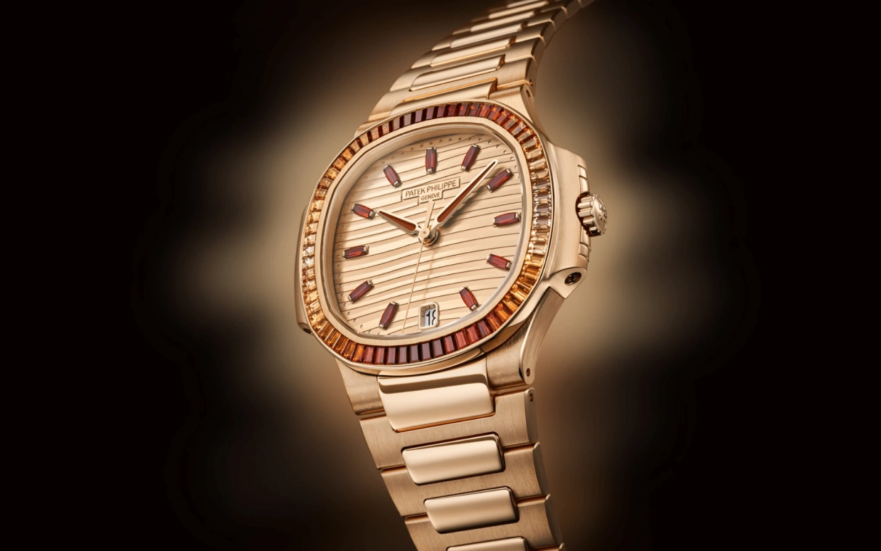 Patek Philippe,Nautilus 35.20mm,35.20mm,Rose Gold,Cognac,Rose Gold,Automatic,Day,45hours,Victoria Beckham,Posh Spice,7118,7118/1300R-001