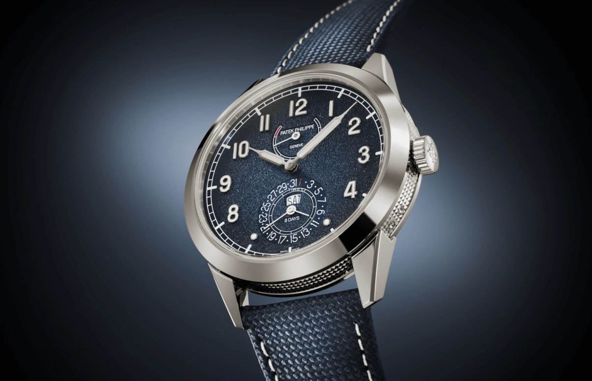 Patek Philippe,Calatrava 41mm,41mm,White Gold,Blue,Gradient,Handwound,Date,Day,Power Reserve Indicator,5328G,5328G-001