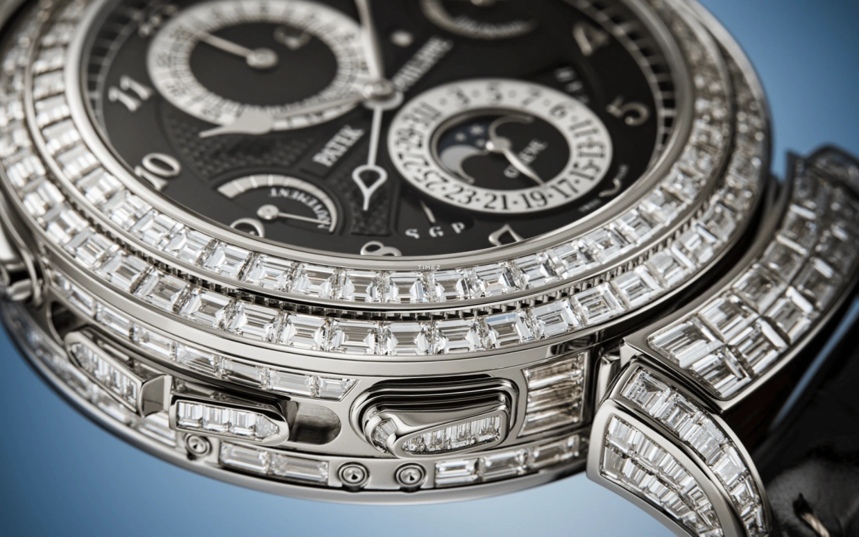 Patek Philippe,Grand Complications 49.40mm,49.40mm,White Gold,Black,Handwound,Moonphase,Perpetual Calendar,Leap Year,Month,72hours,In-house Caliber,6300,6300/400G-001