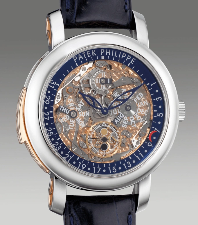 Patek Philippe,Grand Complications 43mm,43mm,Rose Gold,Platinum,Skeleton,Rose Gold,Automatic,Perpetual Calendar,Leap Year,Month,Date,48hours,In-house Caliber,Comeback Kid,Tom Terrific,Tom Brady,5104P,5104P-001