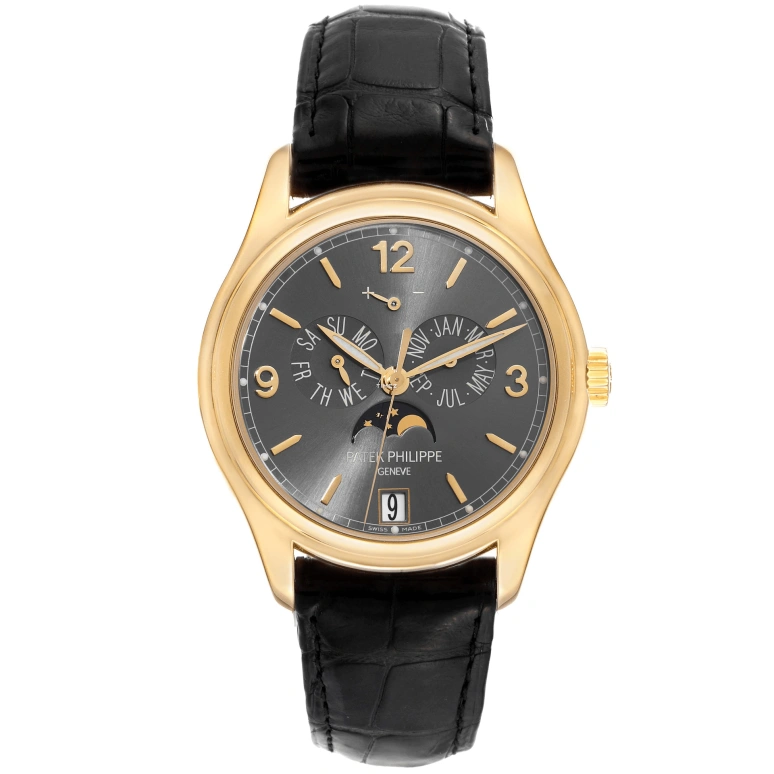Patek Philippe,Complications 39mm,39mm,Yellow Gold,Grey,Automatic,Moonphase,Annual Calendar,Month,Date,45hours,In-house Caliber,5146J,5146J-010
