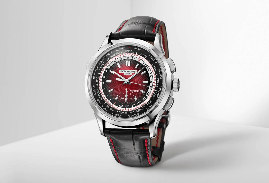 Patek Philippe,Complications 39.50mm,39.50mm,White Gold,Red,Automatic,Chronograph,World Time,Day / Night Indication,5930G,5930G-011