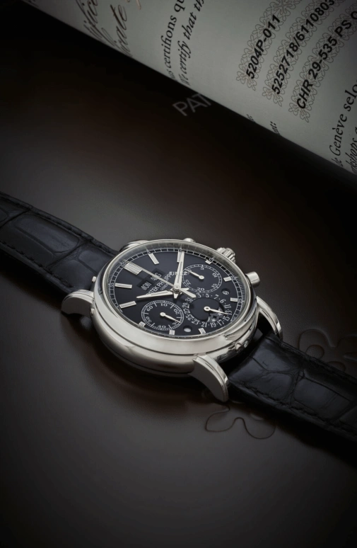 Patek Philippe,Grand Complications 40.20mm,40.20mm,Platinum,Black,Handwound,Chronograph,Moonphase,Perpetual Calendar,Leap Year,55～65hours,In-house Caliber,5204P,5204P-011