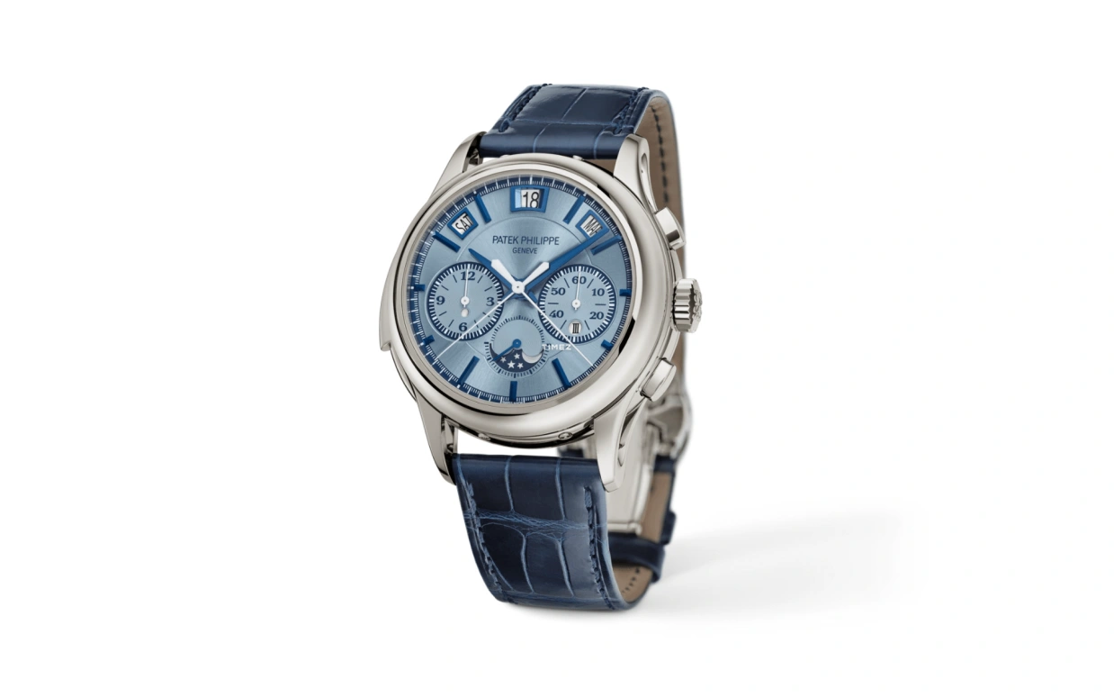 Patek Philippe,Grand Complications 42mm,42mm,White Gold,Blue,Automatic,Chronograph,Monopoussoir,Moonphase,Perpetual Calendar,48hours,In-house Caliber,5308G,5308G-001