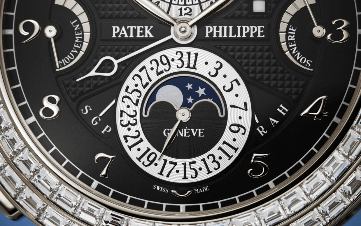 Patek Philippe,Grand Complications 49.40mm,49.40mm,White Gold,Black,Handwound,Moonphase,Perpetual Calendar,Leap Year,Month,72hours,In-house Caliber,6300,6300/400G-001
