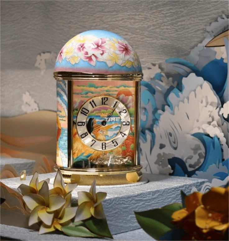 Patek Philippe,Dome Clocks ,White,Blue,Multi-Color,Electromechanical,In-house Caliber,Colorful,Blue,Orange,Pink,Enamel,20164M,20164M-001