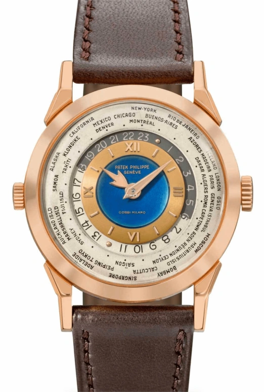 Patek Philippe,Complications 35.50mm,35.50mm,Rose Gold,Blue,White,Automatic,World Time,Day / Night Indication,2523 Gobbi Milan