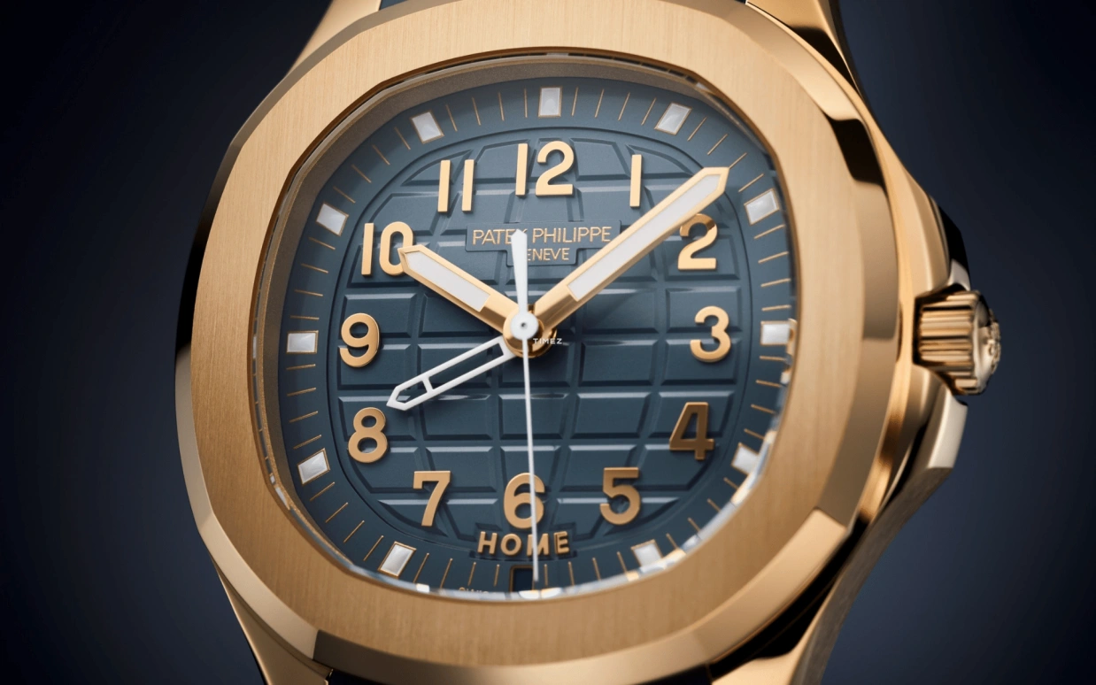 Patek Philippe,Aquanaut 38.80mm,38.80mm,Rose Gold,Grey,Blue,Quartz,Dule Time,Day / Night Indication,5269R,5269R-001